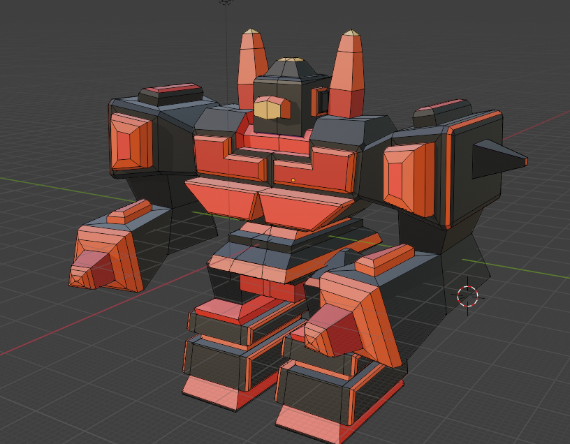 a lava themed low poly robot boss
